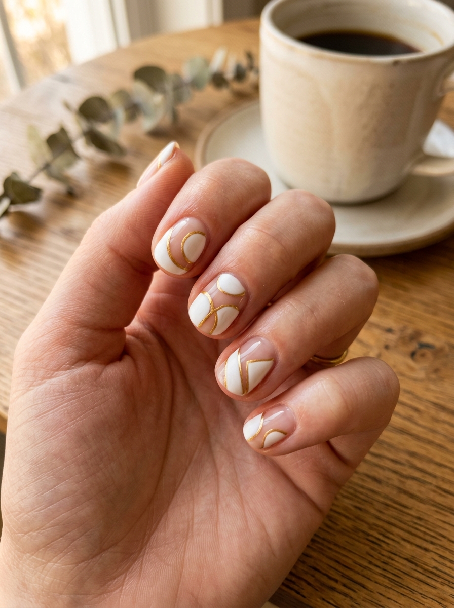 Checkerboard Drip - Abstract Nail Designs