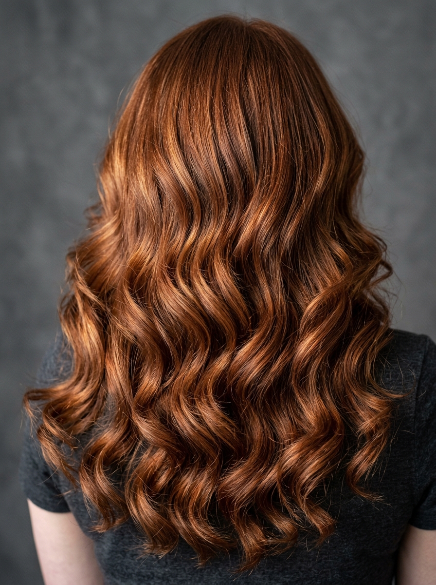 Copper wave blowout - Blowout Hairstyles for Medium Hair