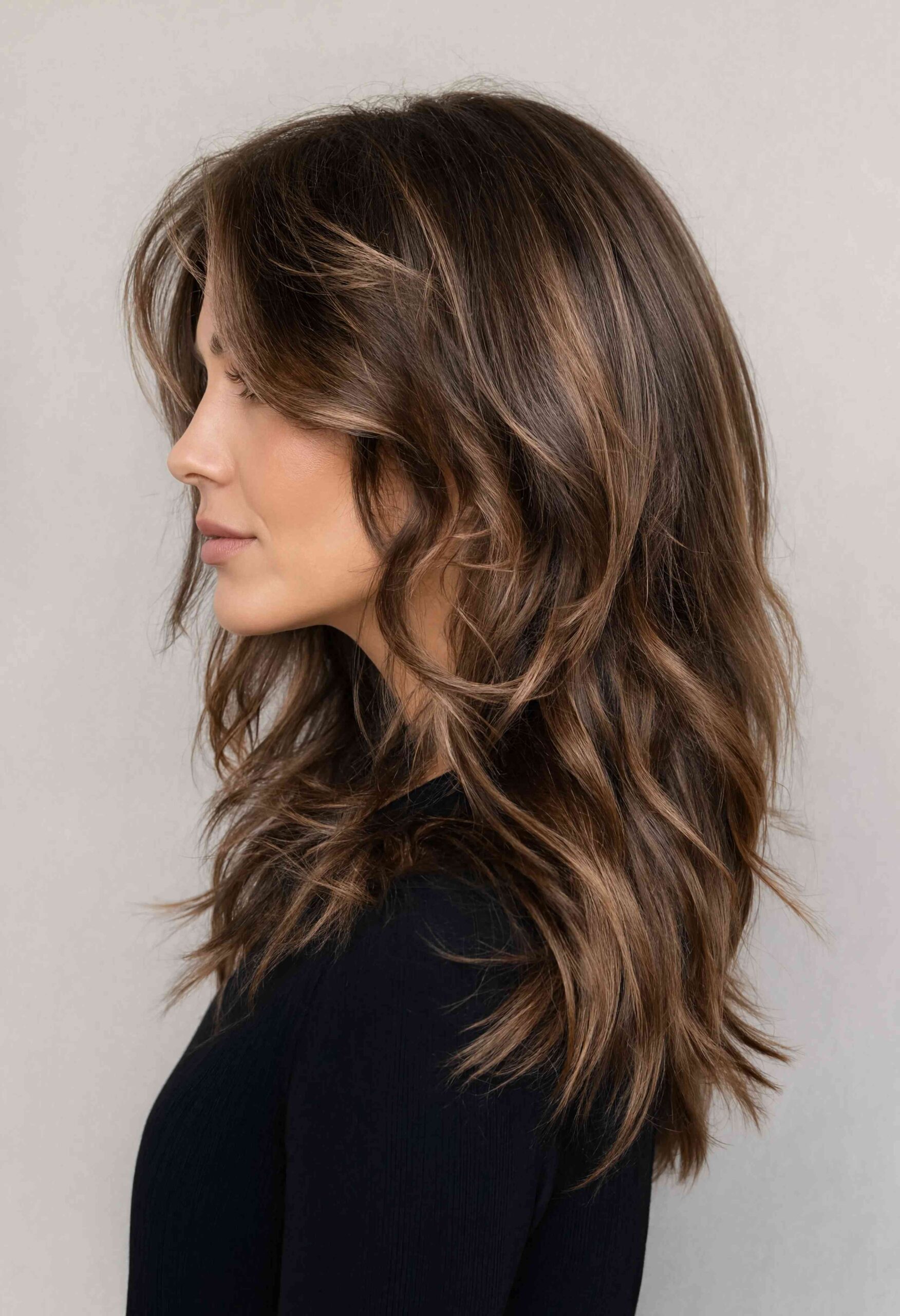 Face-framing layered blowout - Blowout Hairstyles for Medium Hair