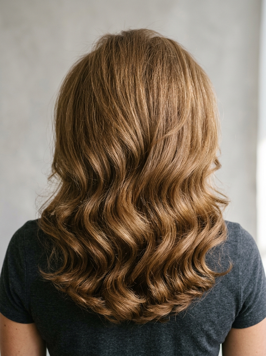 Feathered layer blowout - Blowout Hairstyles for Medium Hair