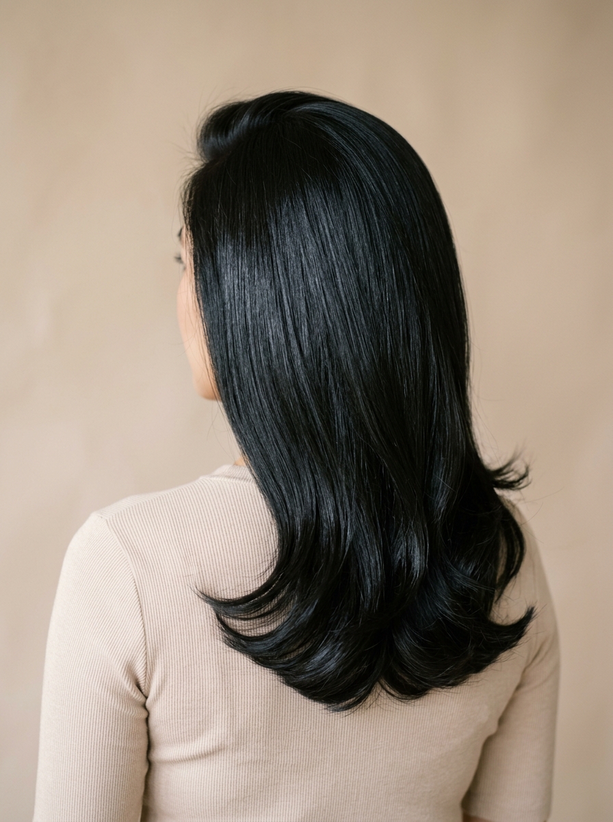 Flicked lob blowout - Blowout Hairstyles for Medium Hair