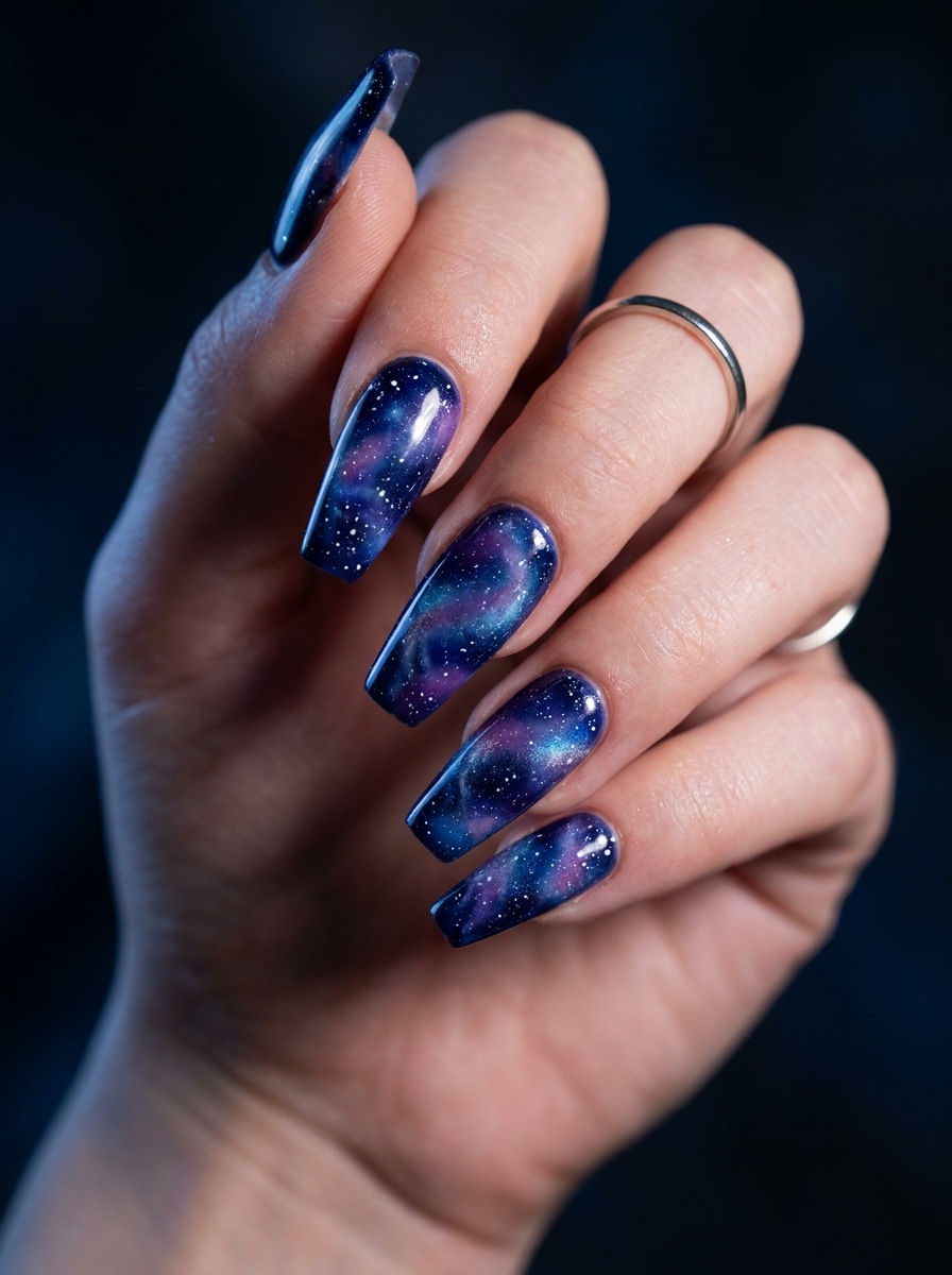 Galaxy Nails - Abstract Nail Designs