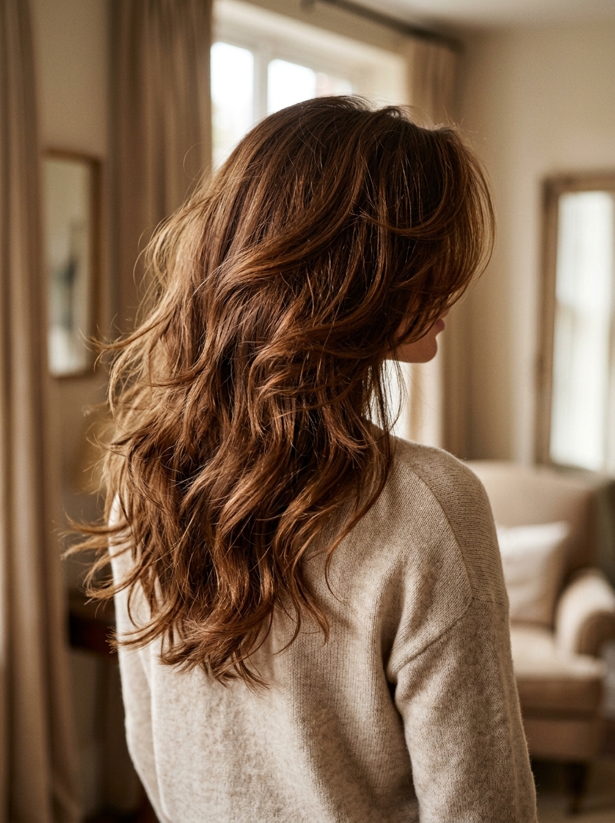 Layered shag blowout - Blowout Hairstyles for Medium Hair