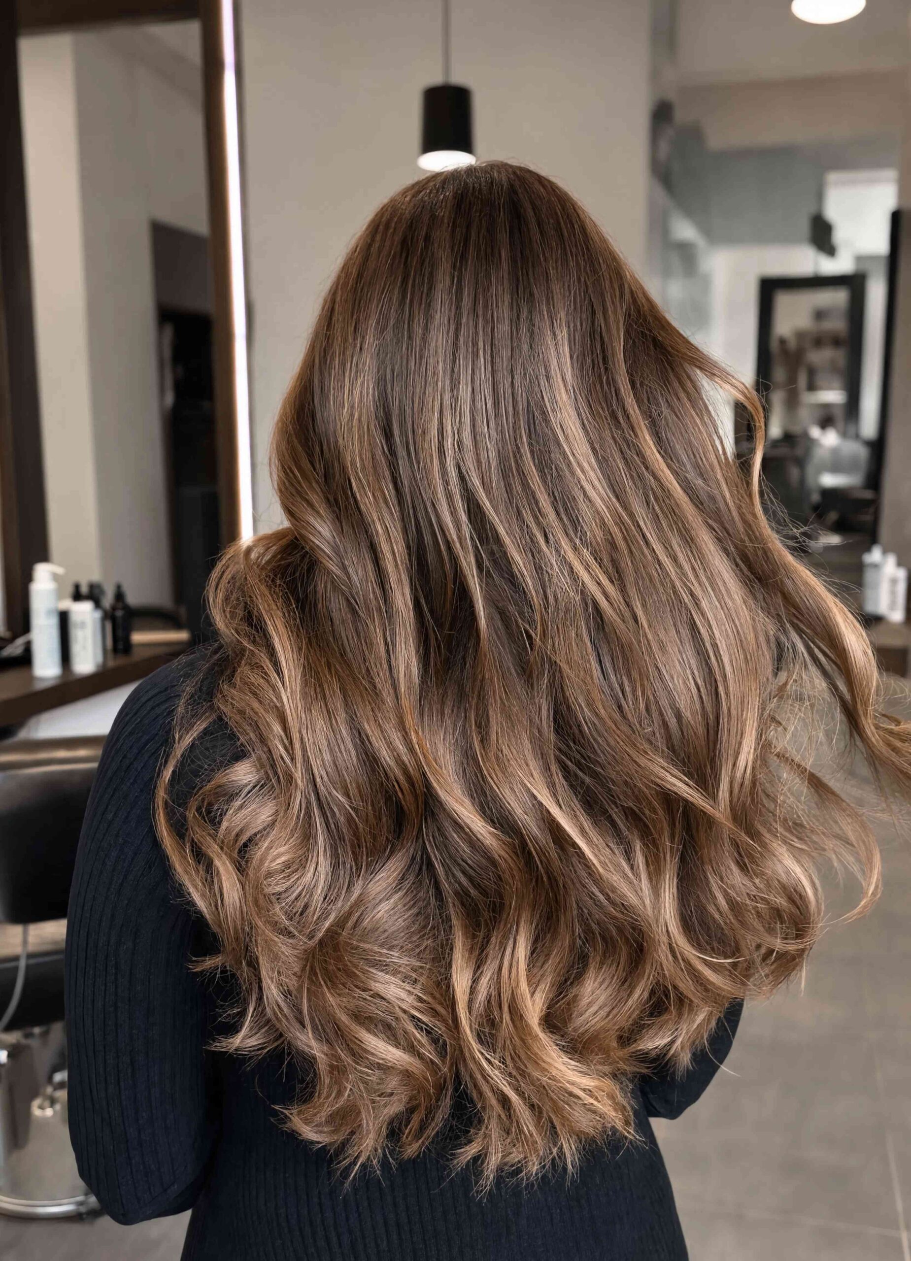 Long layered balayage blowout - Blowout Hairstyles for Medium Hair