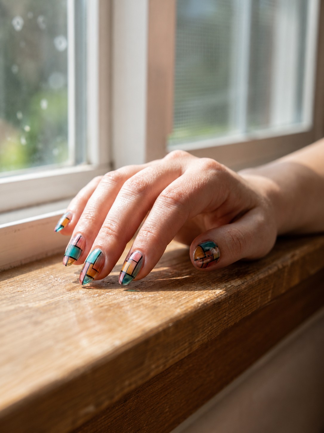 Nude and Terracotta Swirl - Abstract Nail Designs