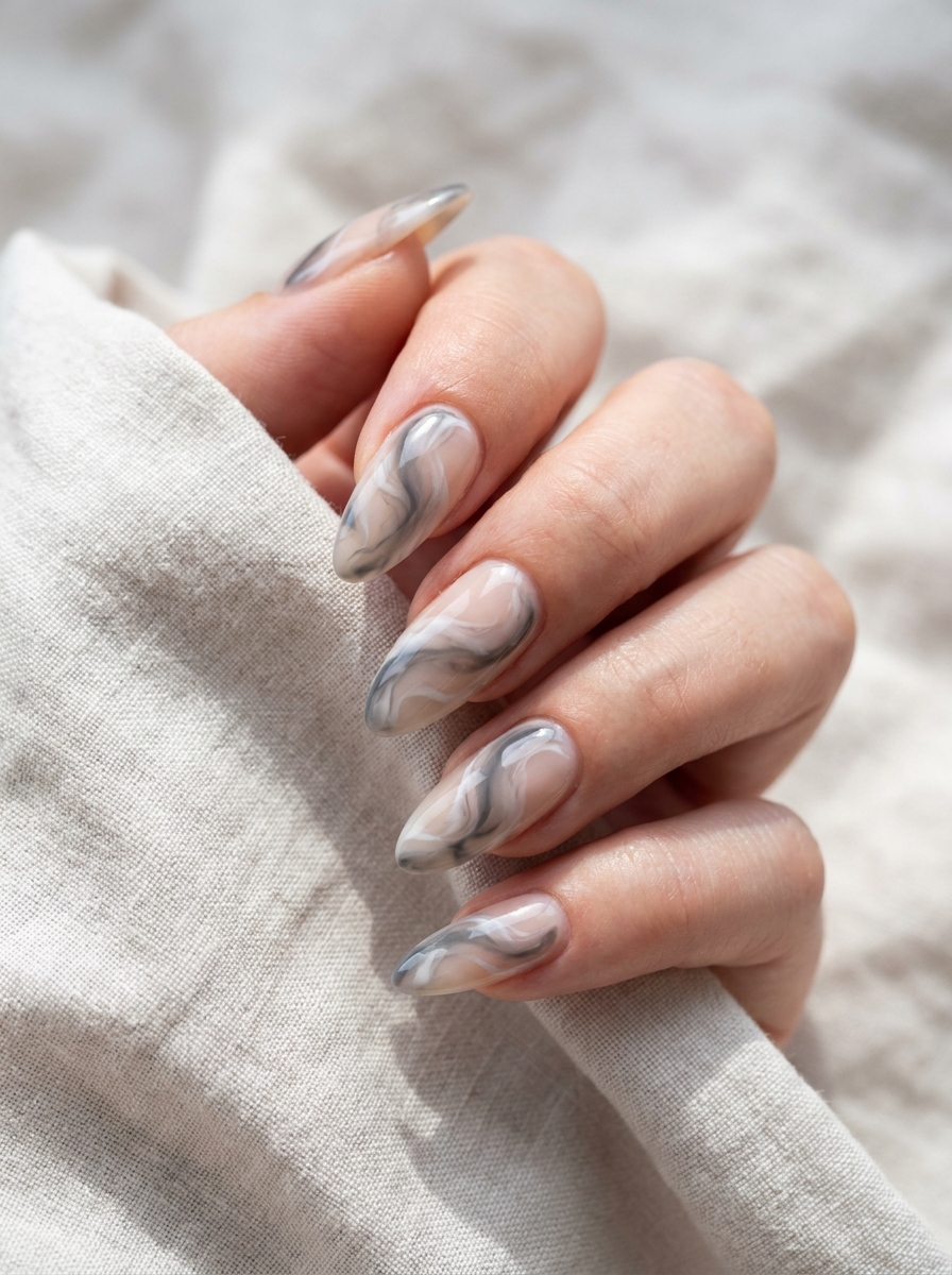 Pastel Tie-Dye - Abstract Nail Designs