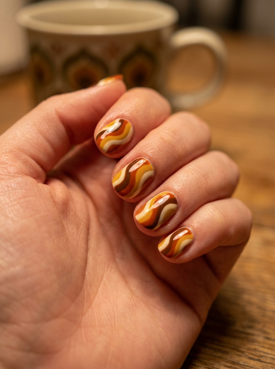 Peach Jelly Aura - Abstract Nail Designs