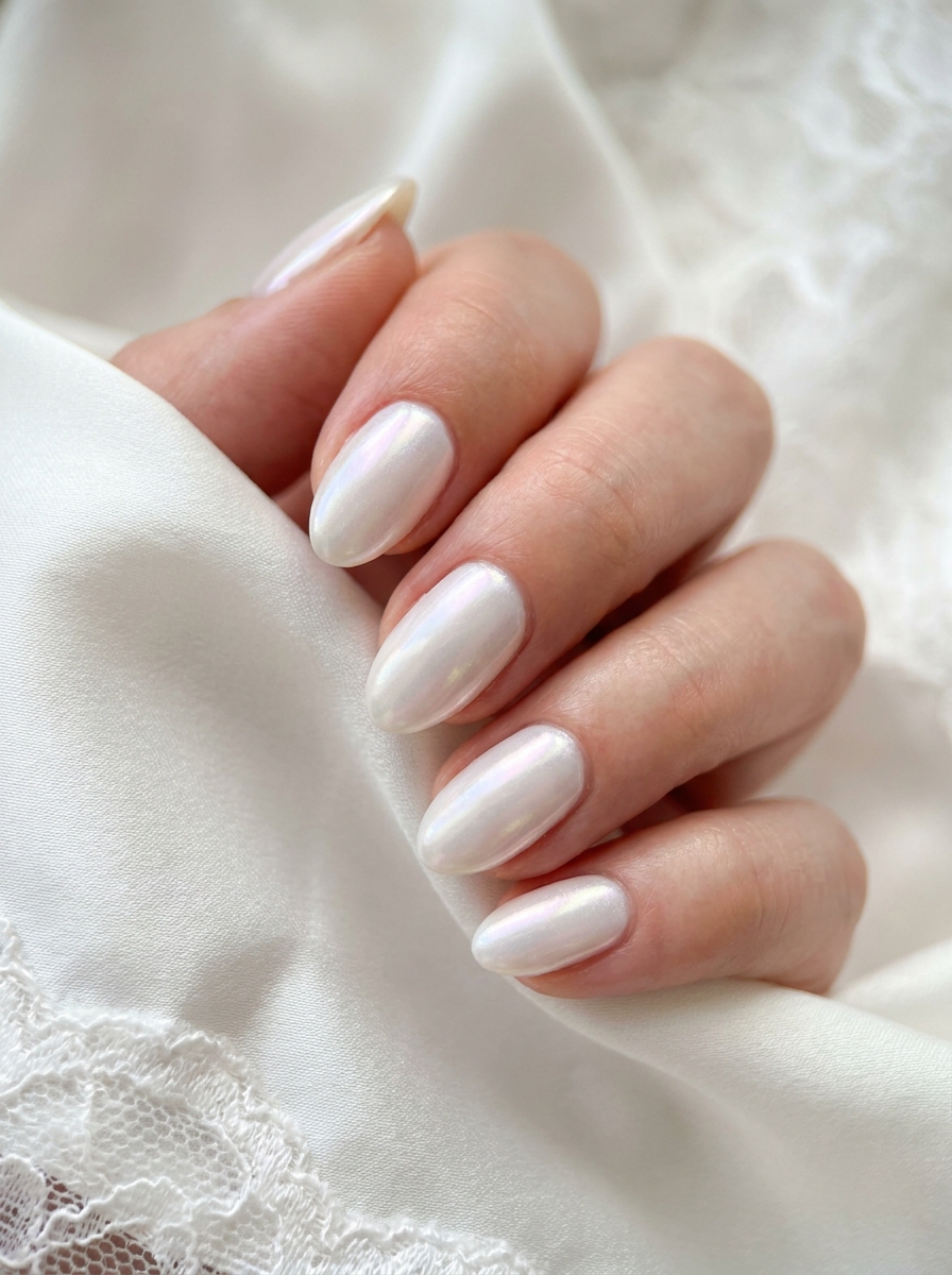 Pearl Iridescence - Abstract Nail Designs