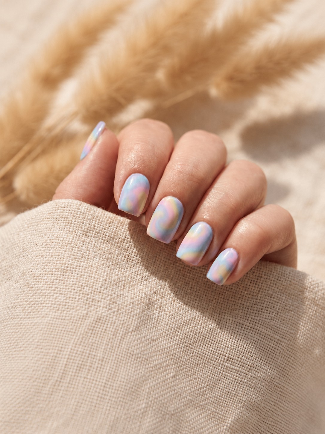 Rainbow Spiral - Abstract Nail Designs