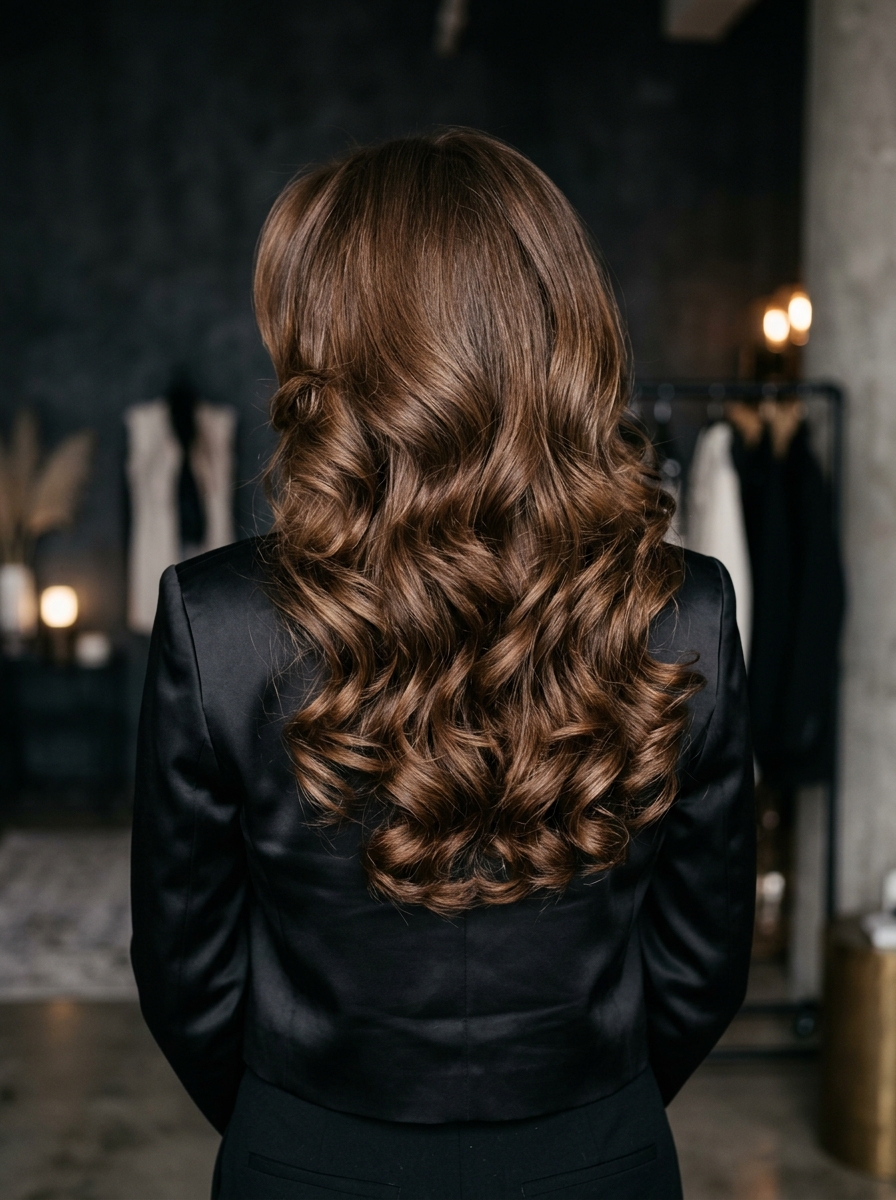 Red glam curl blowout - Blowout Hairstyles for Medium Hair