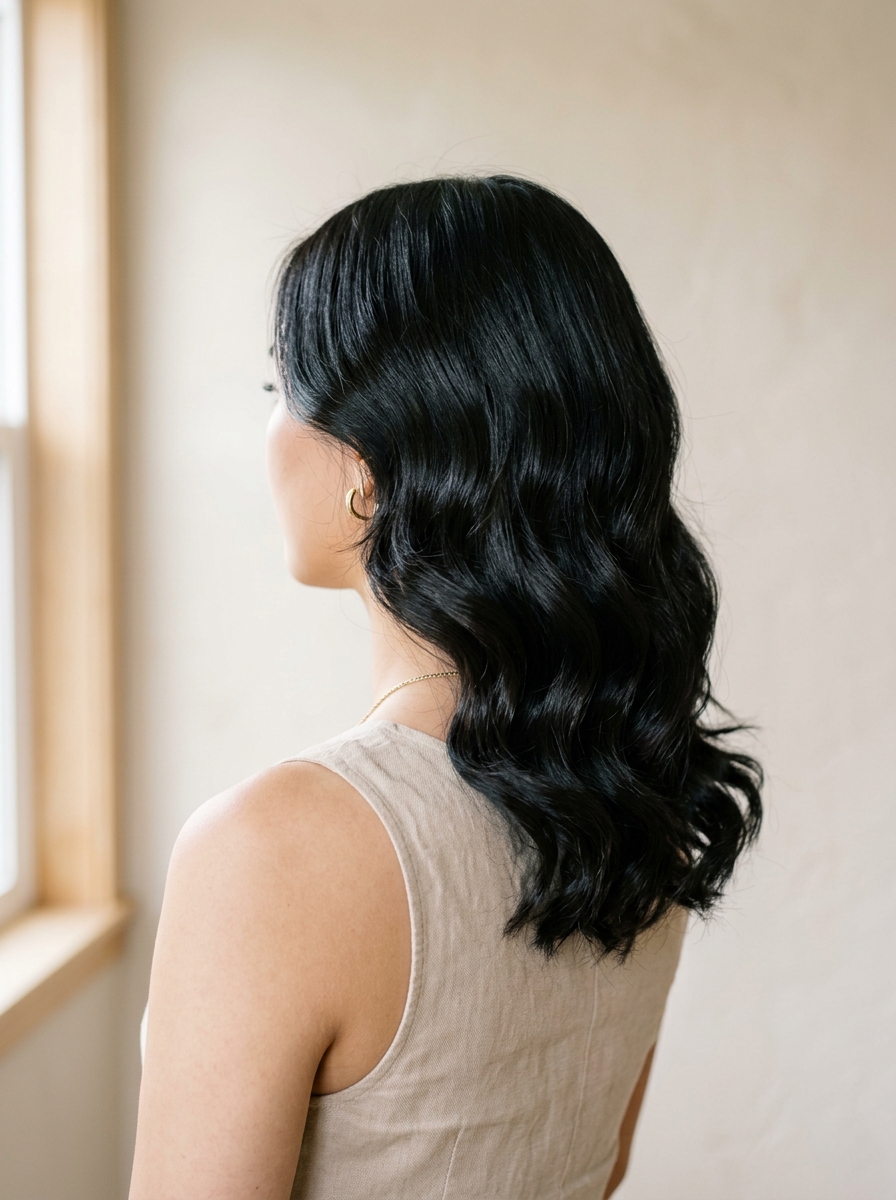 Sleek side-swept blowout - Blowout Hairstyles for Medium Hair