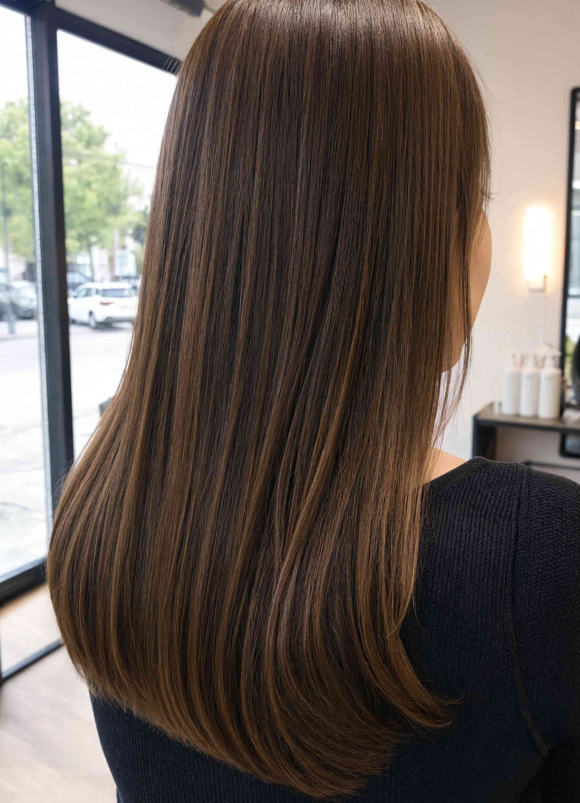 Sleek straight blowout - Blowout Hairstyles for Medium Hair